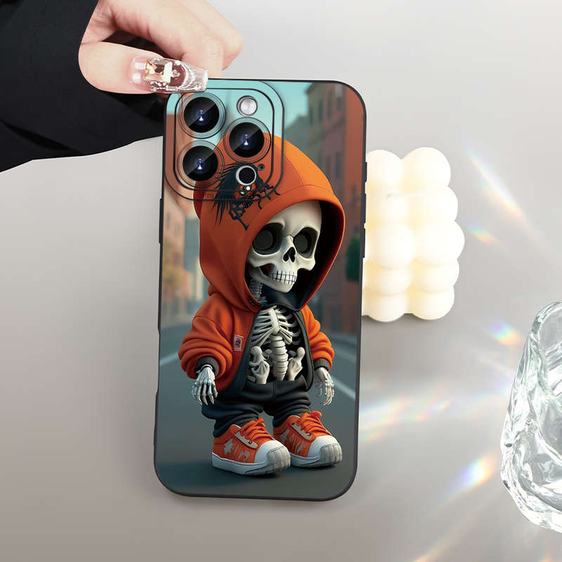 1Pc Black For iPhone XS Max Skull Pattern Phone Case