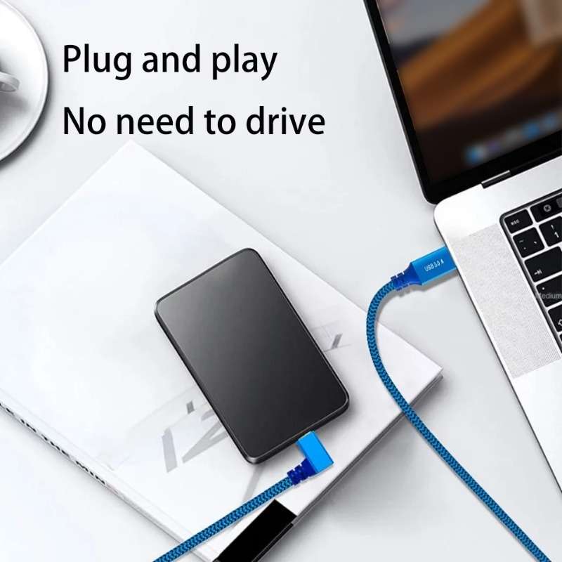 1pc 300cm High-Speed USB 3.0 Male to Type-B Male Right Angle 90 Degree Data Transfer Cord Dur