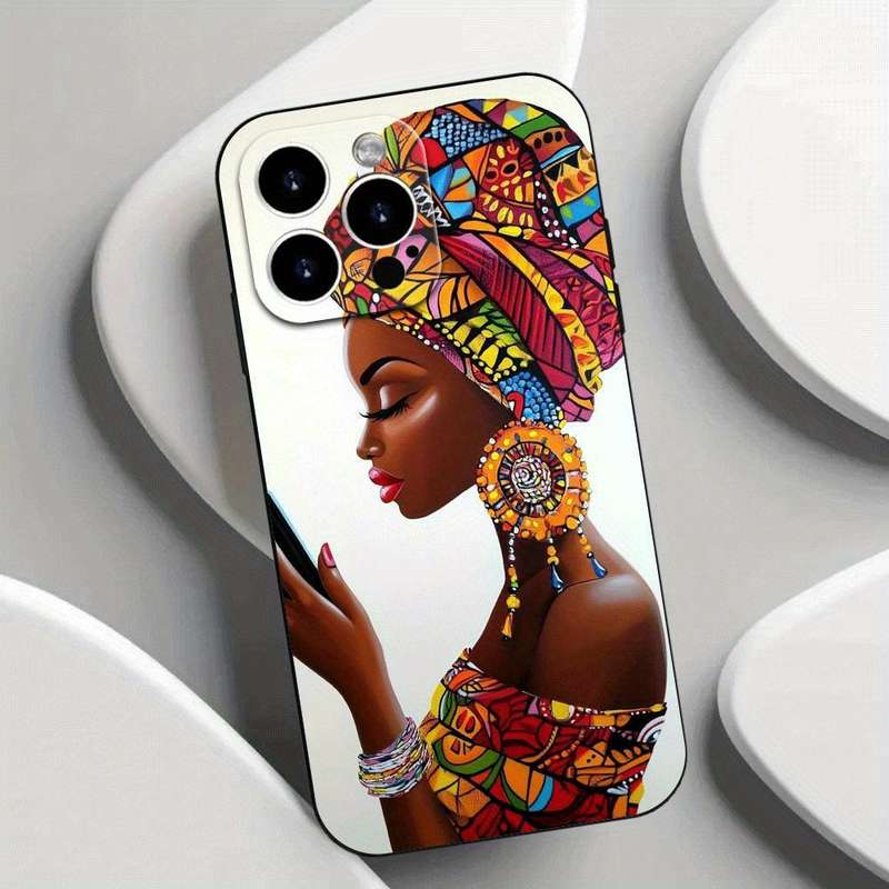 1Pc Black For iPhone 11 Pro Max Beautiful African Girl Phone Case
