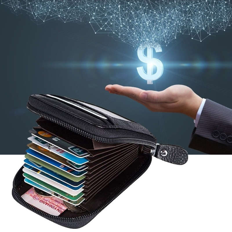 1pc Stylish Card Holder with a Zippered Coin CompartmentPerfect for Organizing And Safeguarding