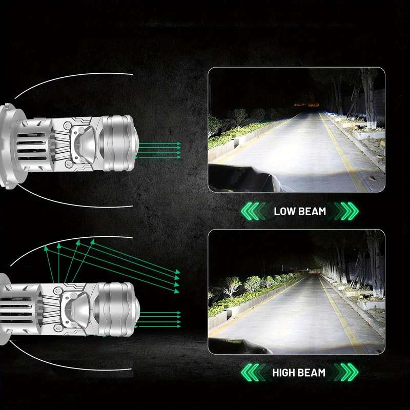 2pcs H4 LED Headlight Bulbs 12V Super Bright 6500K White Turbo Mini Diode Automotive