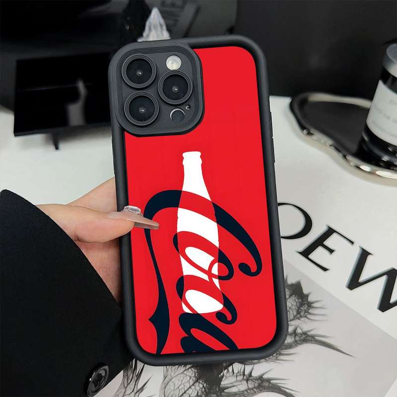 1Pc Black For iPhone 13 Mini Red Cola Soda Drink Phone Case