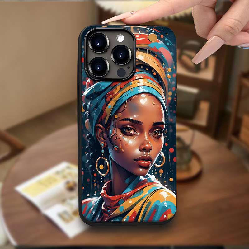 1Pc Black For iPhone 7 Plus 8 Plus African Woman Style Phone Case