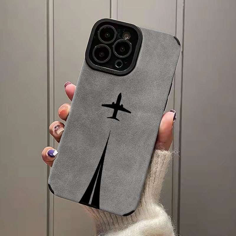 1Pc Mixed Color  For iPhone 16 Pro Max Airplane Trajectory Pattern Phone Case