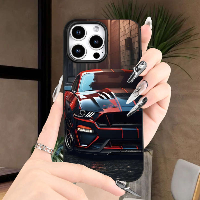1Pc Black For iPhone 7 Plus 8 Plus Sports Car Pattern Phone Case