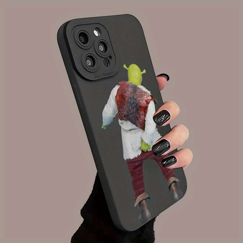 1Pc Black For iPhone 13 Mini Shrek Design Phone Case