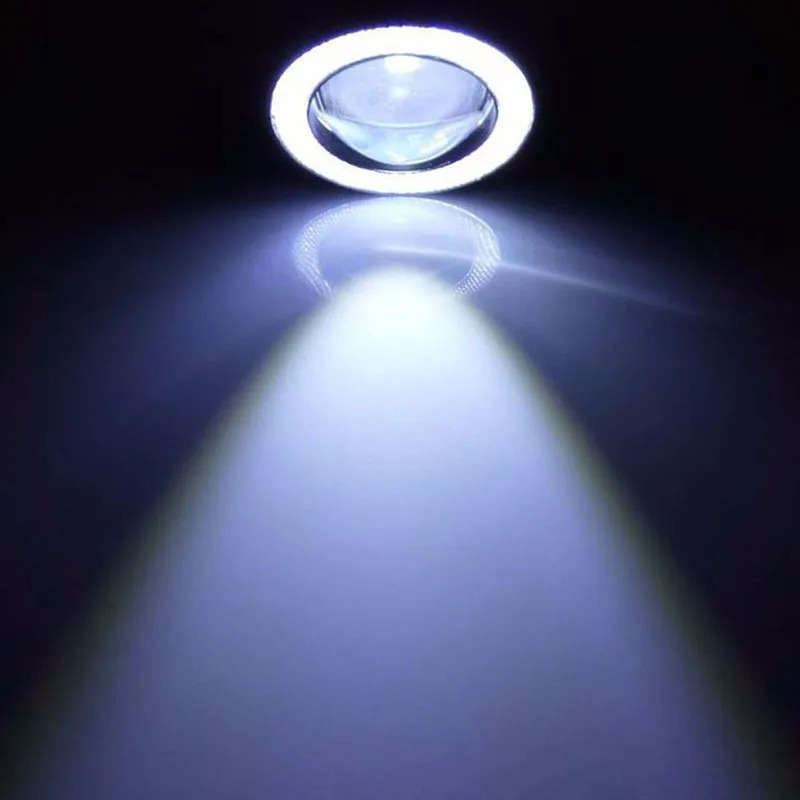 2pcs Car White LED Projector Angel Eyes Ring Light Lamp 3.5inch with Bracket Lamp