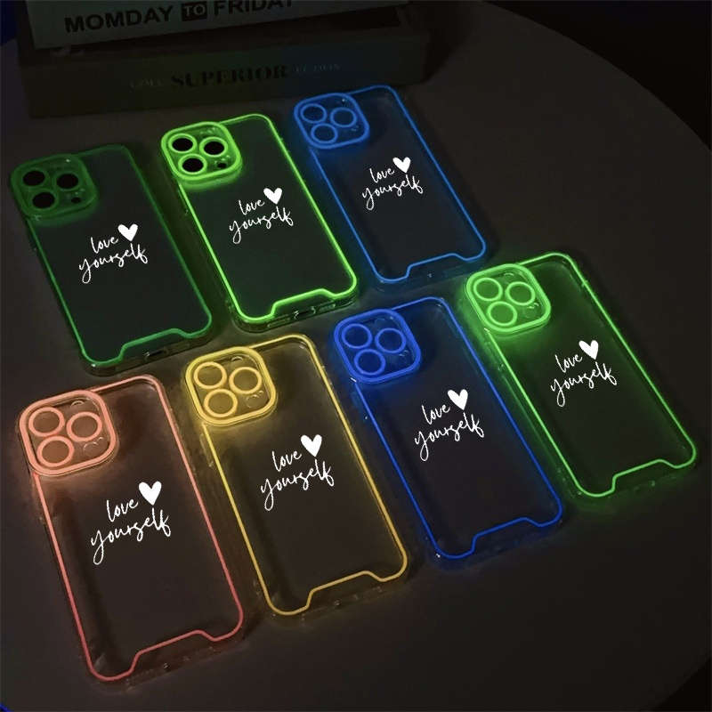 1Pc Blue For iPhone 15 Plus Always Love Yourself Phone Case