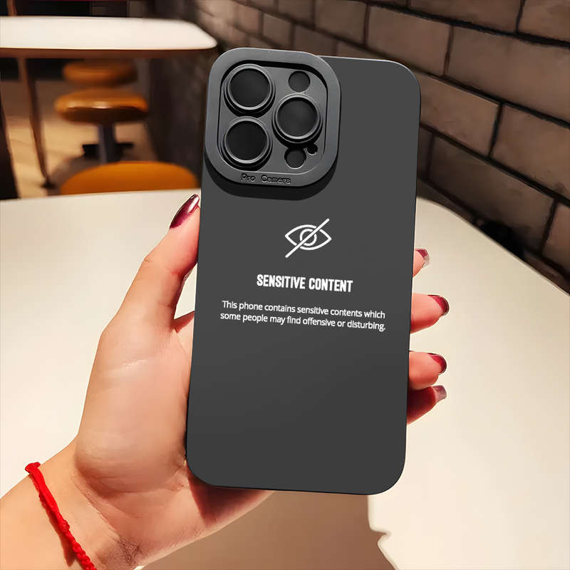 1Pc Black For iPhone 16 Plus Humorous Warning Slogans Phone Case