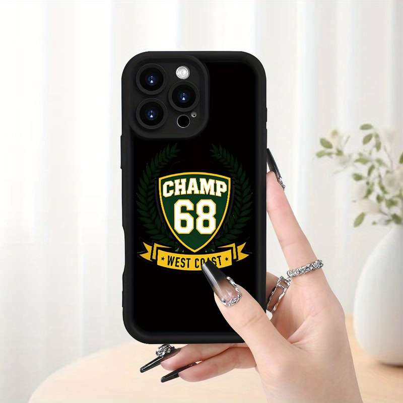 1Pc Black For iPhone XS Max Trendy Sports Style Phone Case