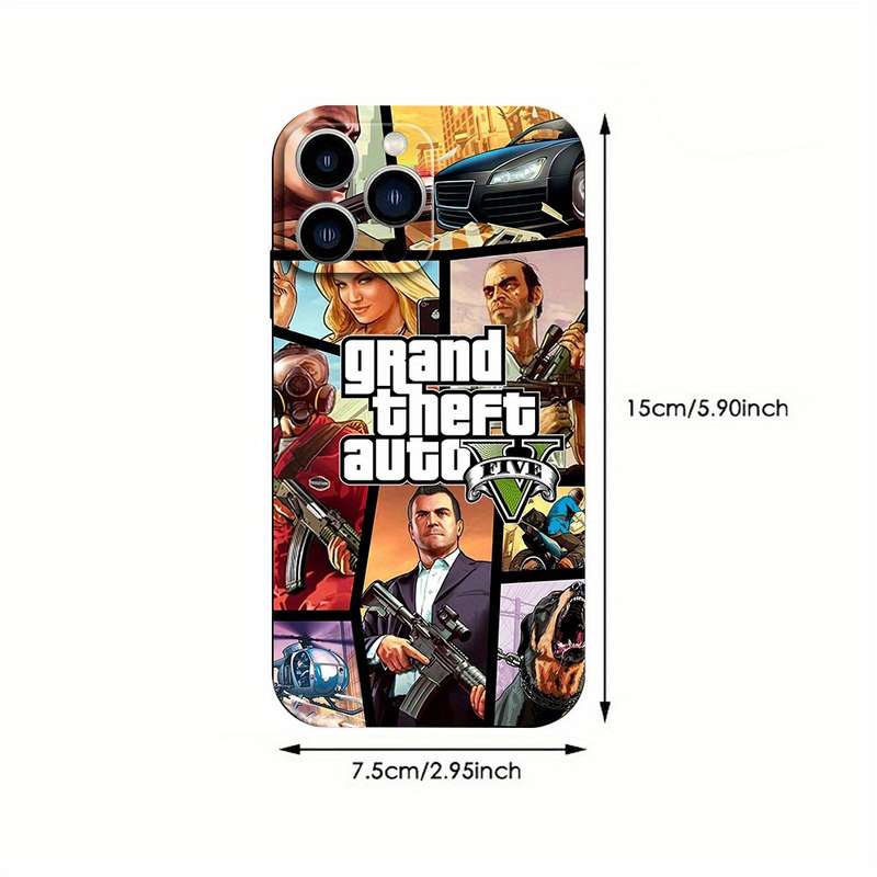 1Pc Black For iPhone 11 GTA5 Simple Thickened Phone Case
