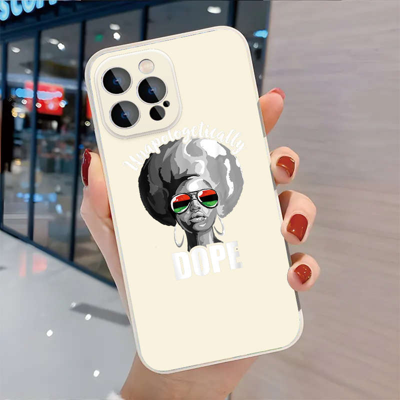 1Pc Black For iPhone 16 Pro Max Style Africa Phone Case