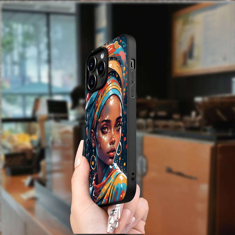 1Pc Black For iPhone 7 Plus 8 Plus African Woman Style Phone Case