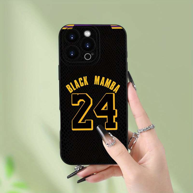 1Pc Black For iPhone 13 Pro Max No 24 Basketball Player Phone Case