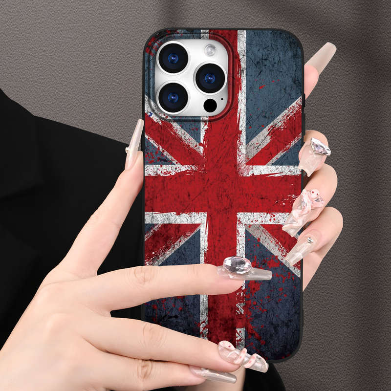 1Pc Black For iPhone 11 Pro Max Union Jack Themed Phone Case