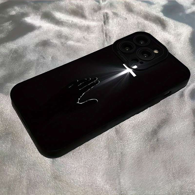 1Pc Black For iPhone 12 Mini Cross Pattern Phone Case