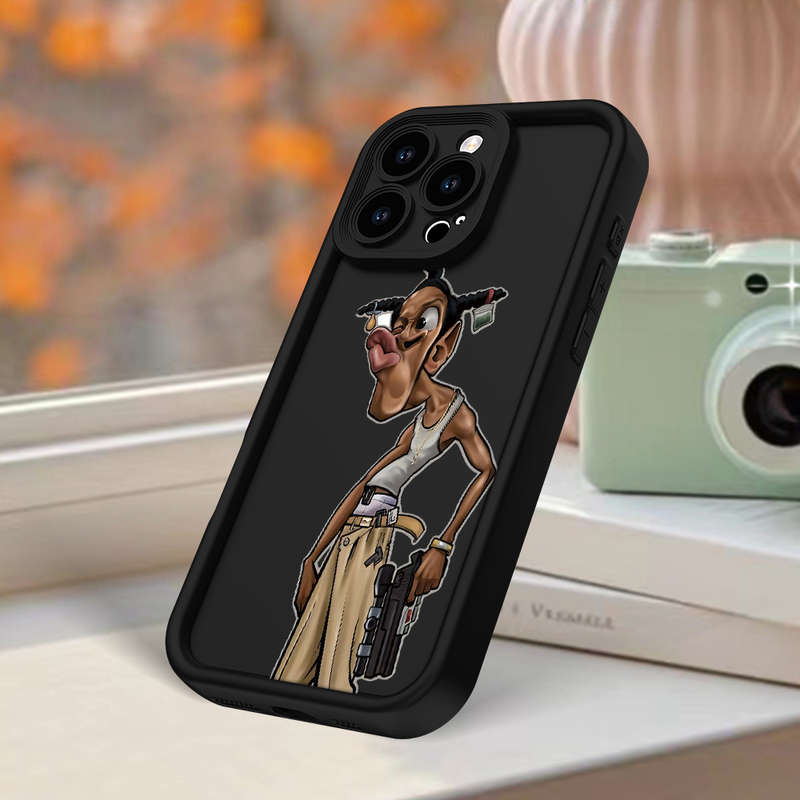 1Pc Black For iPhone XS Max Hip Hop Youth Pattern Phone Case