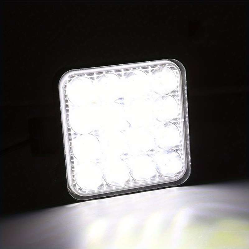 2pcs 16 LED Work Light Bar for Off-Road SUV Tractor & 4WD Truck 8.38cm High-Intens