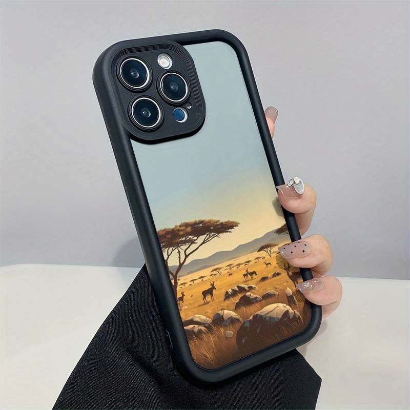 1Pc Mixed Color For iPhone 14 Plus African Savanna Phone Case