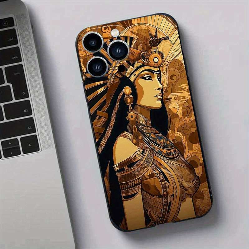 1Pc Black For iPhone 15 Plus African Egyptian Culture Phone Case