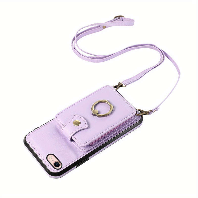 1Pc Purple For iPhone 7 Plus 8 Plus Protective Case Wallet Phone Case
