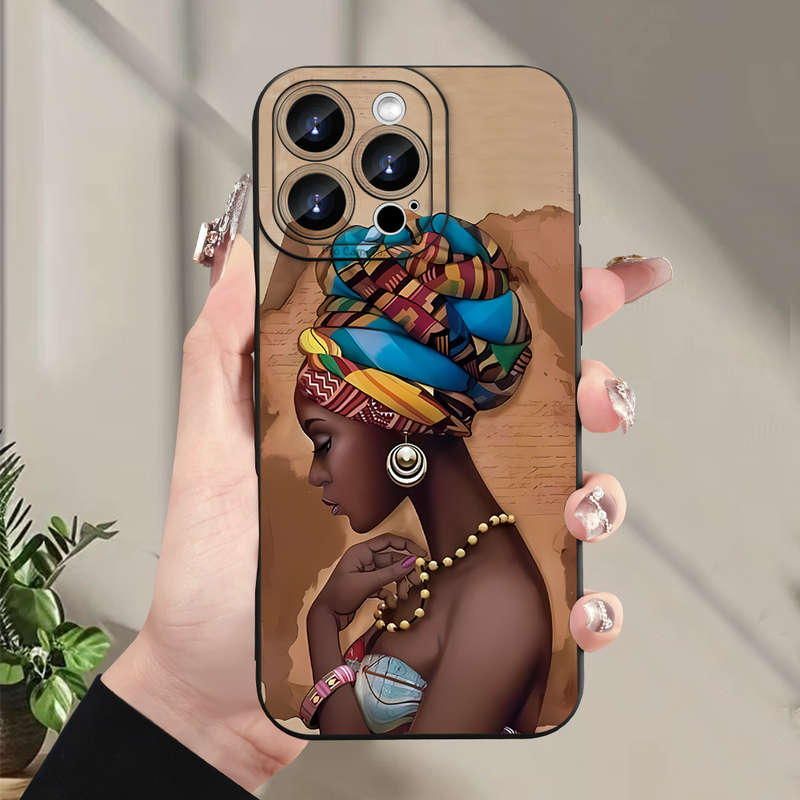 1Pc Black For iPhone 7 Plus 8 Plus African Girl Phone Case