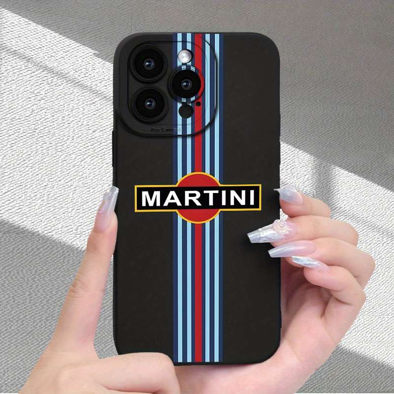 1Pc Black For iPhone 13 Mini Racing Stripe Phone Case