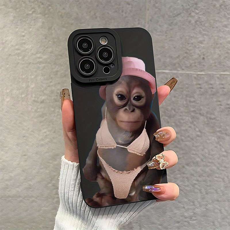 1Pc Mixed Color  For iPhone 7 Plus 8 Plus Chimpanzee Pattern Phone Case