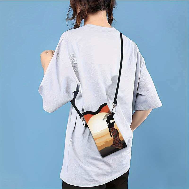 1Pc 9.3x18cm For Phone Faux Leather Phone Bag