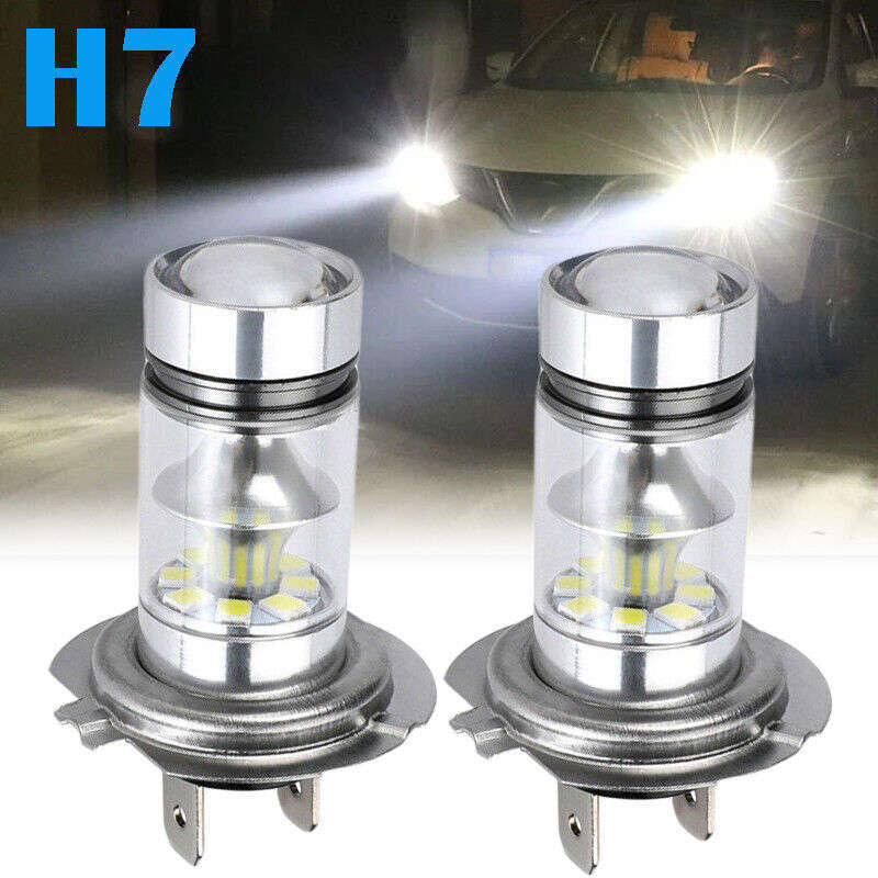 2pcs H7 100W LED Fog Driving Light Bulbs 20SMD Super Bright 6000K White Without Bat