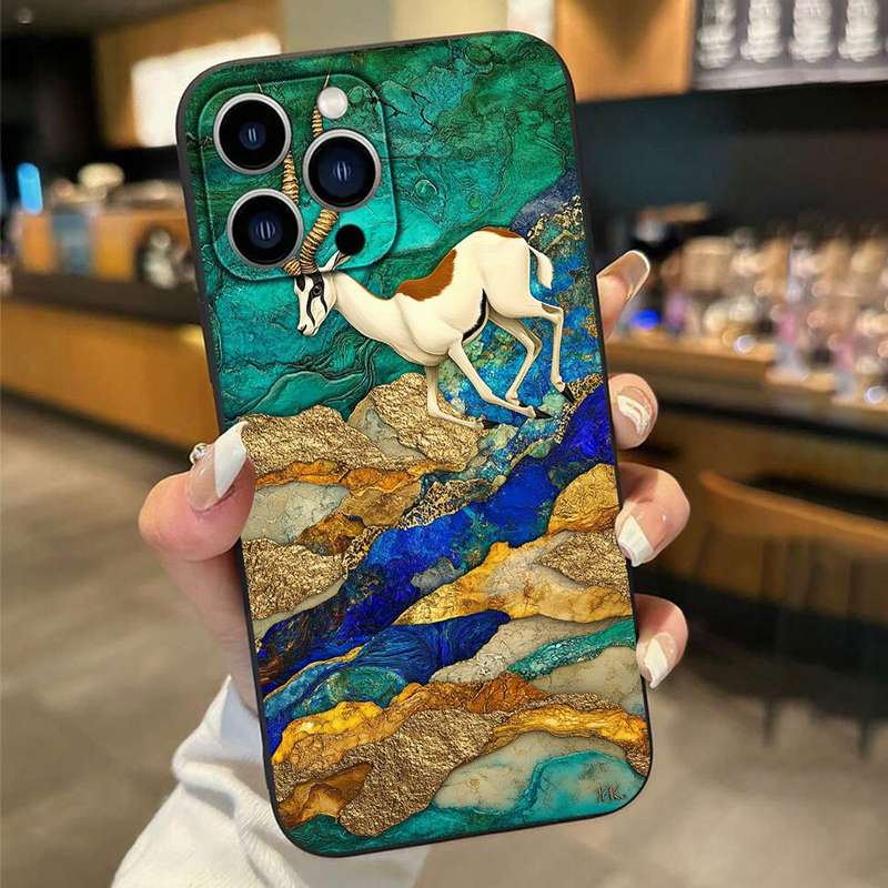 1Pc Black For iPhone XS Max South African Springbok Leap Phone Case