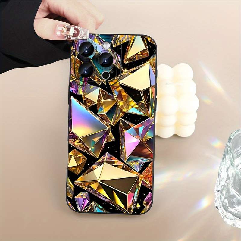 1Pc Black For iPhone 15 Pro Max Exquisite Stylish Phone Case