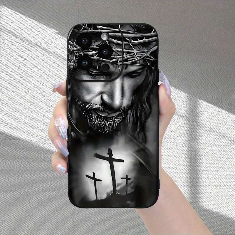 1Pc Black For iPhone 12 Pirate And Cross Pattern Phone Case