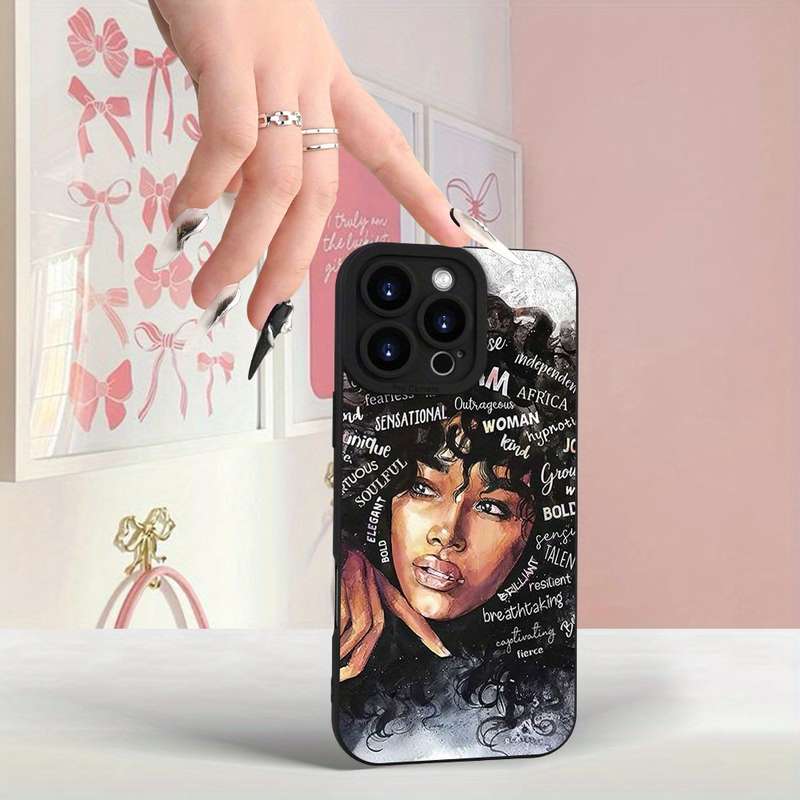 1Pc Black For iPhone XR African Girl Phone Case