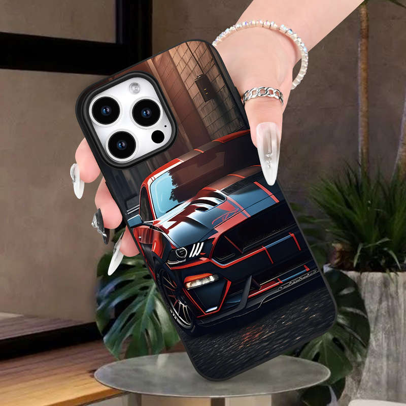 1Pc Black For iPhone 7 Plus 8 Plus Sports Car Pattern Phone Case