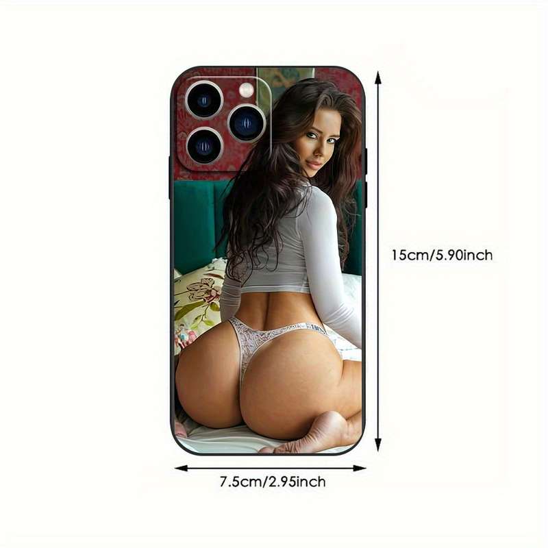 1Pc Black For iPhone 13 Sexy Beauty Phone Case