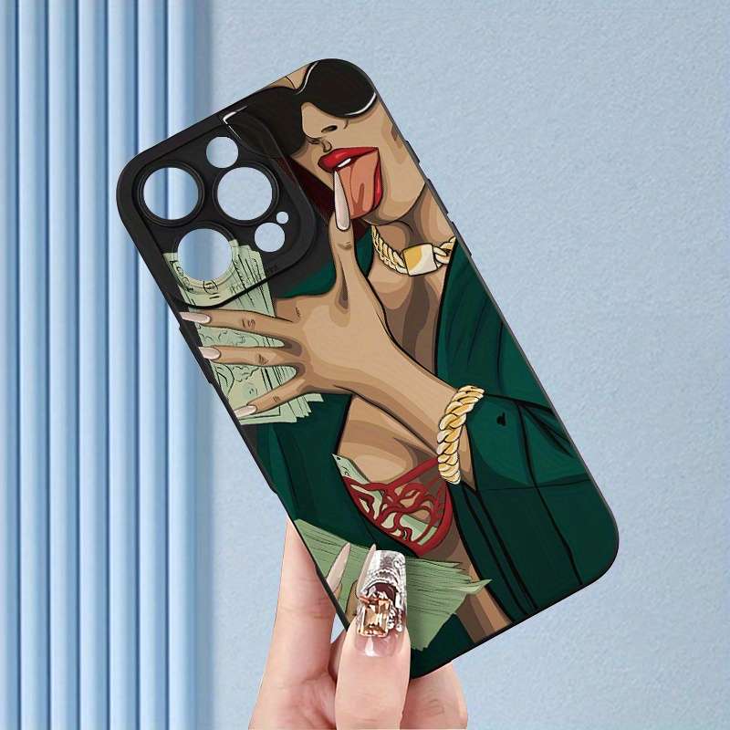1Pc Black For iPhone 7 Plus 8 Plus Domineering Woman Phone Case