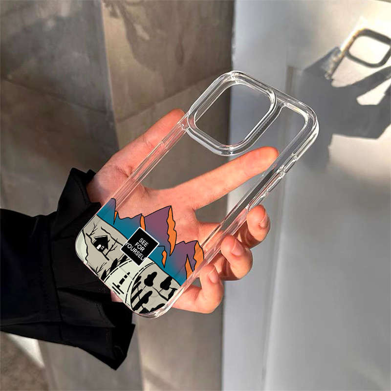 1Pc Transparent For iPhone 12 Phone Case Phone Cover