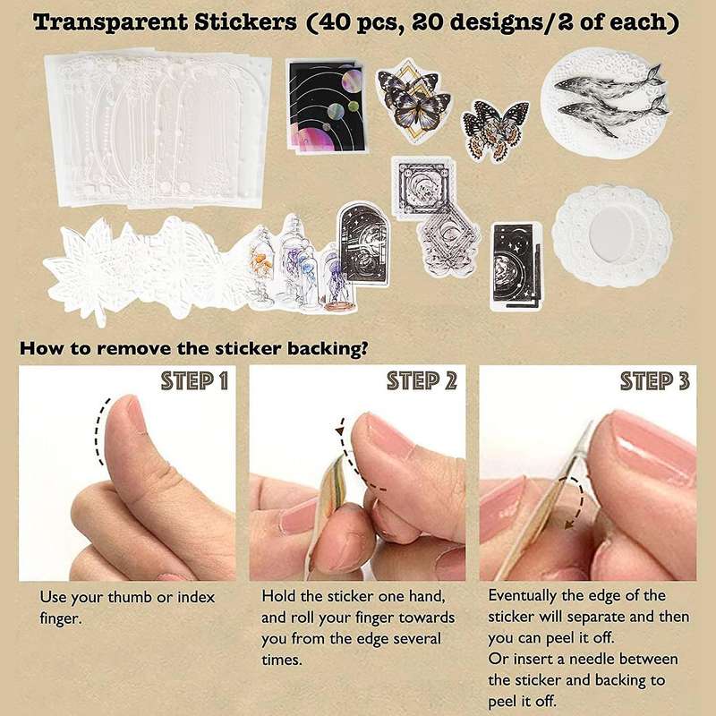 200 Pieces Vintage Ephemera Bundle Junk Journal Kit, A