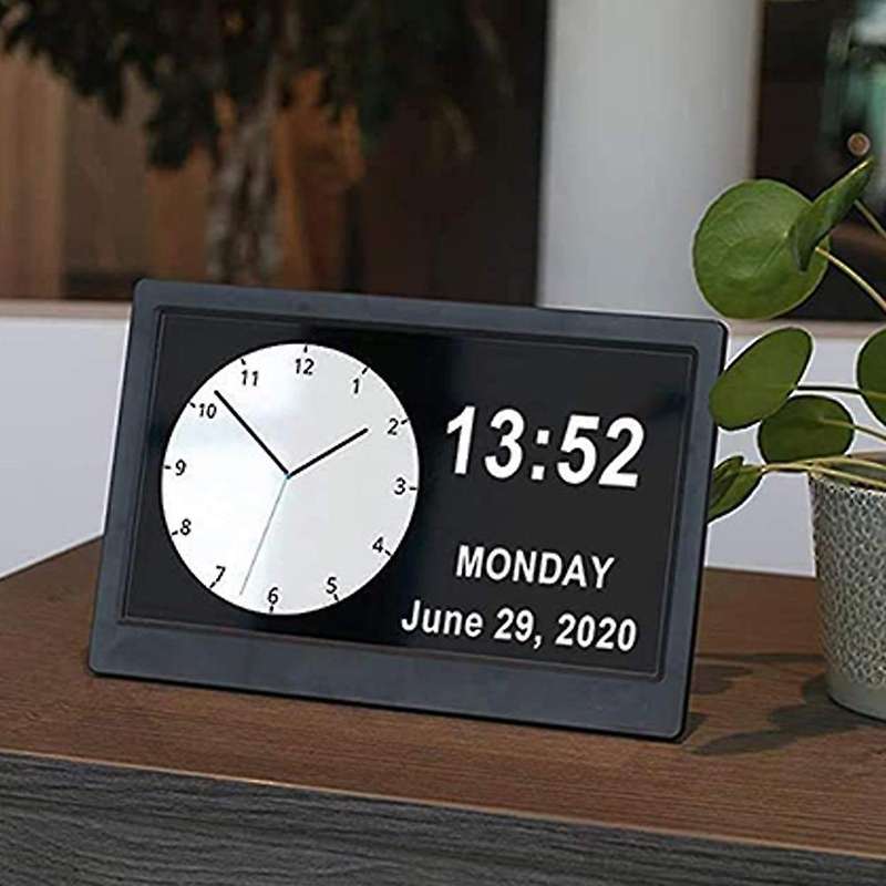 Dementia ,calendar Clock with Large Digits, with Photo Frame,uk Plug