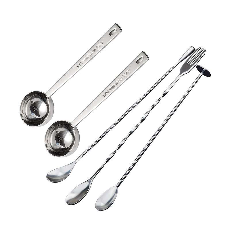 3 Pcs Extra Long Stainless Steel Mixing Spoons Spiral Pattern Bar
