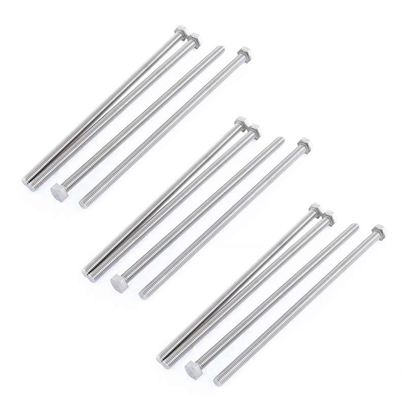 M6 X 150mm Fully Threaded Stainless Steel Hex Head Screw Bolt 4 Pcs