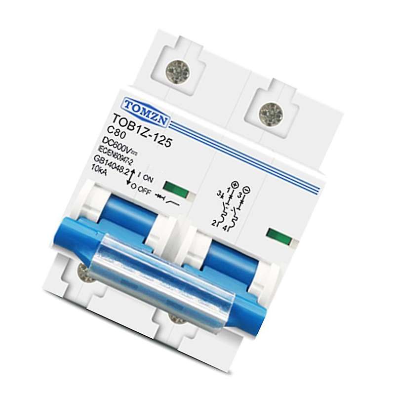 Tomzn 2p Dc Mcb 600v Circuit Breaker, 80a
