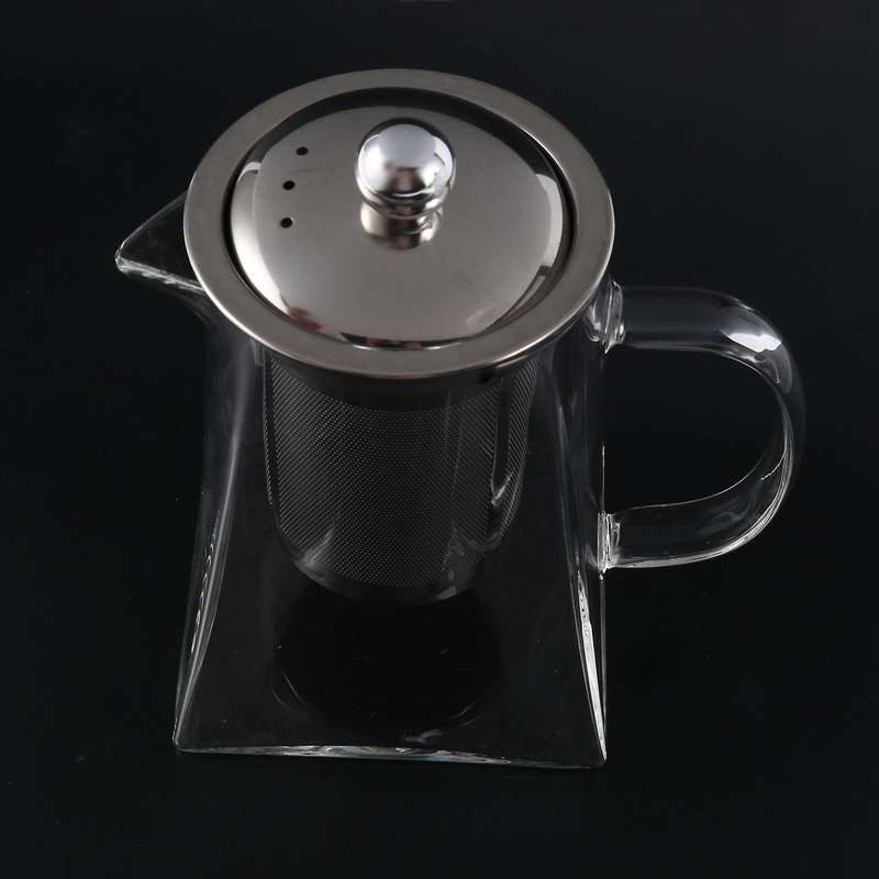 Square Glass Teapot with Infuser, 550 Ml with Strainer