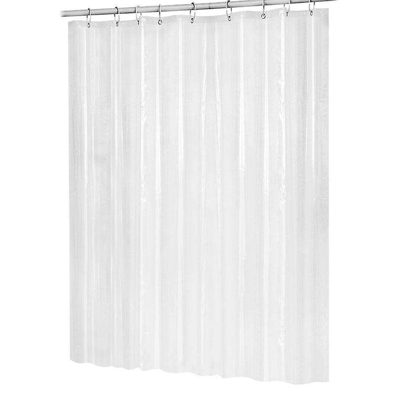 180x180cm Peva Waterproof Shower Curtain Transparent White with Hooks
