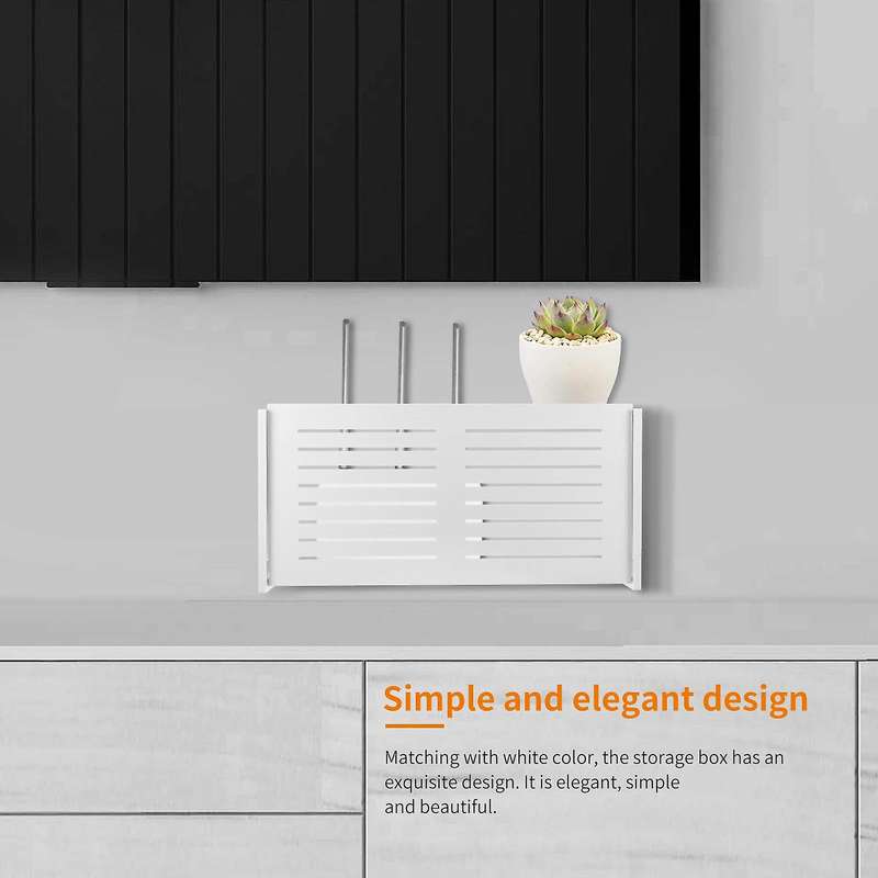 Wifi Router Storage Box Wall Mounted Wireless Panel Shelf Home Decor