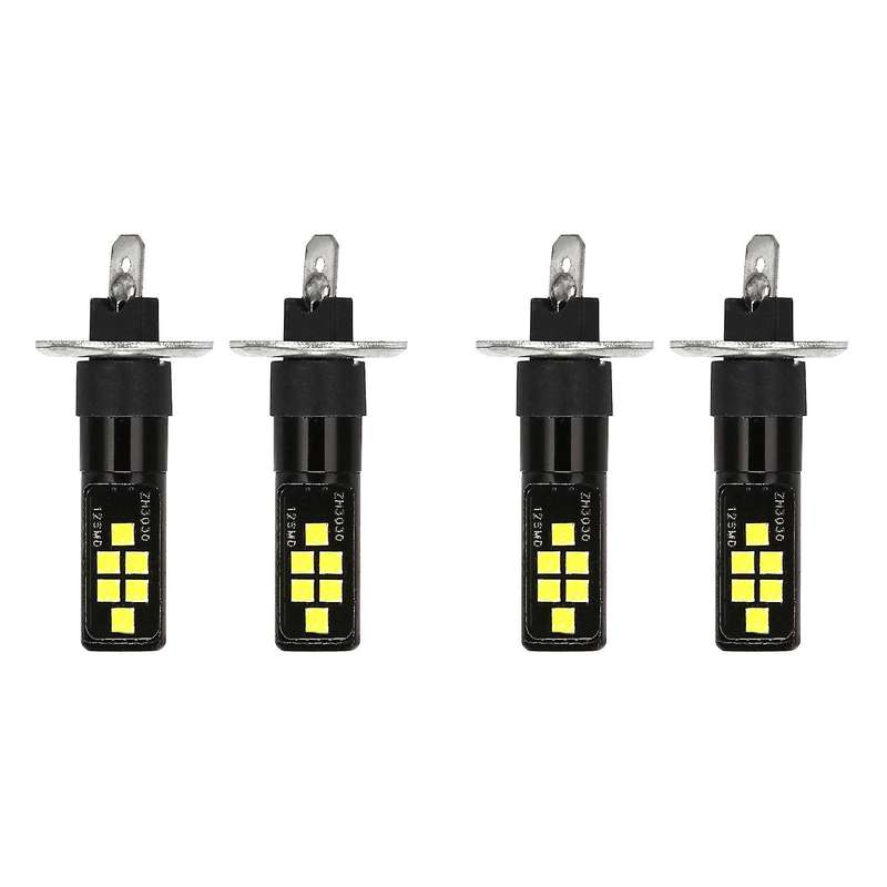 2pcs Car Led 12v-24v 12smd Light 3030 Chipset, for Fog Lights White
