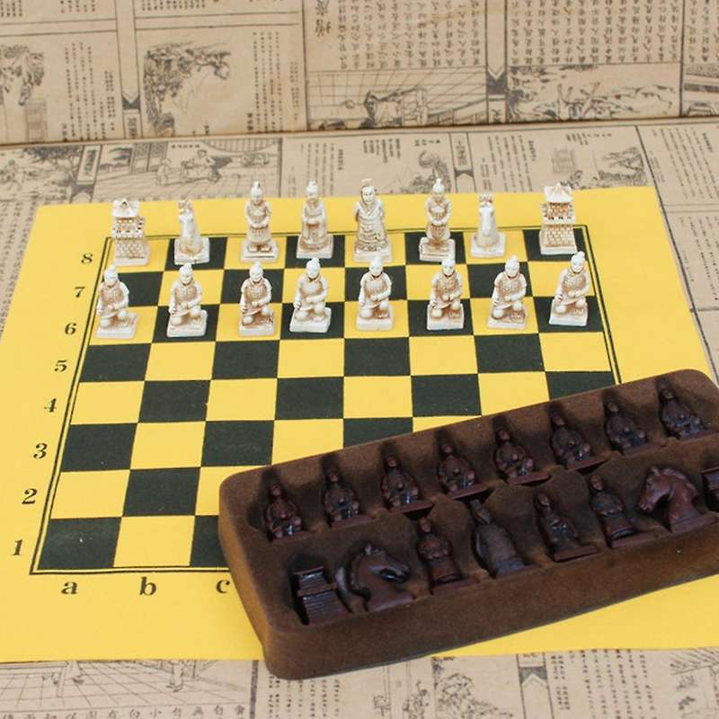 New Antique Chess Small Leather Chess Board Qing Bing Lifelike Chess