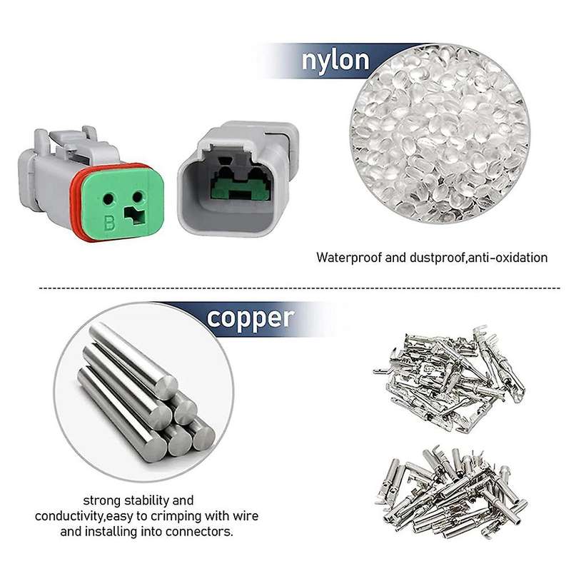 20 Pcs Car Wire Connector 2 Pin for Motorcycles Scooters Cars Male