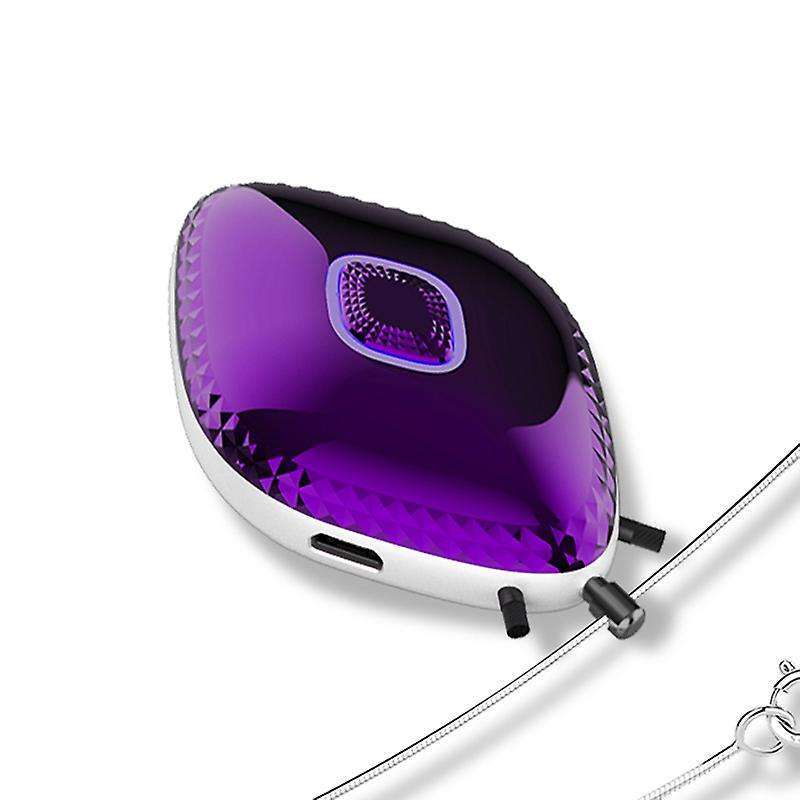 Fashionable Wearable Mini Portable Rechargeable Air Purifier Purple